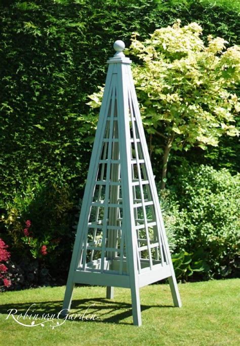 Shop Now - Buckingham Bespoke Wooden Garden Obelisk | Handcrafted And Hand-painted With Farrow ...