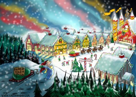 North Pole Cartoon- Santa’s Workshop Cartoon