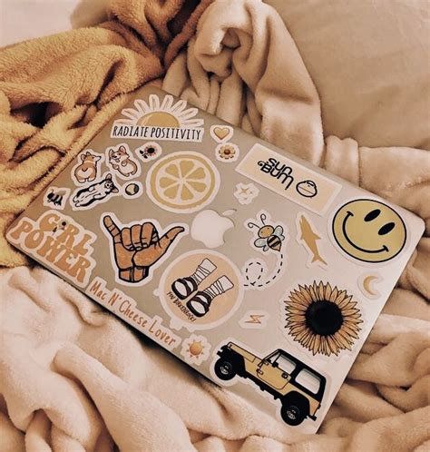 Pin by Jamie on char; varellano | Yellow aesthetic, Macbook stickers ...