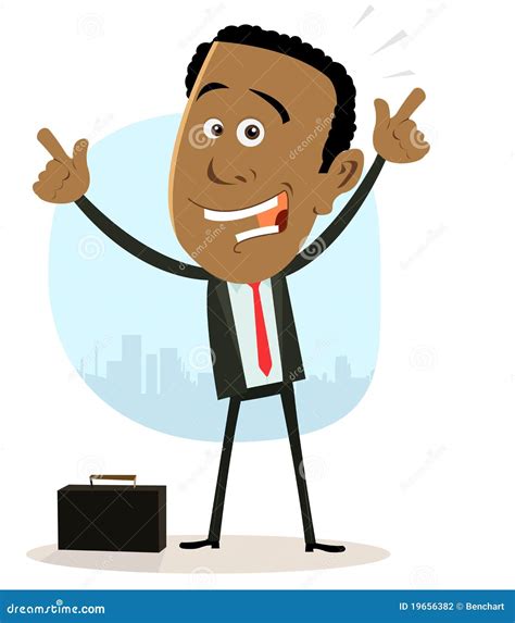 Cartoon Black Businessman Stock Photography - Image: 19656382