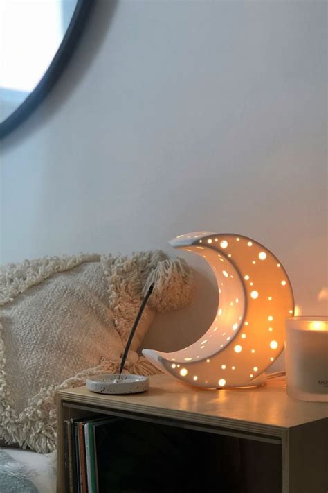 Sculpted Moon Table Lamp | Cute room decor, Aesthetic room decor, Moon ...