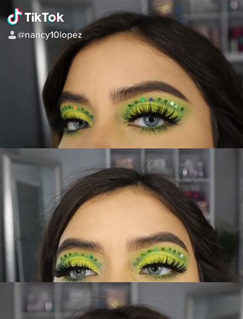 Green Glitter Eye Makeup