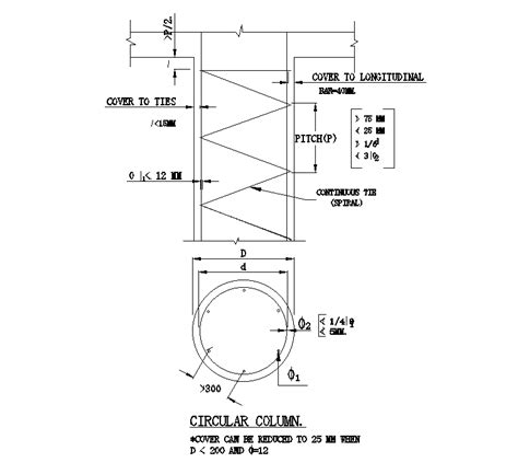 The circular column detail is stated in this AutoCAD drawing model. . Download this 2d autocad ...