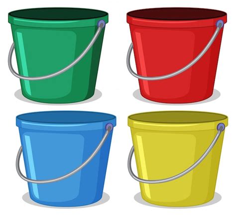 Download Premium Vector Templates: Set of Colourful Buckets | IMGPANDA - A Free Resources Website