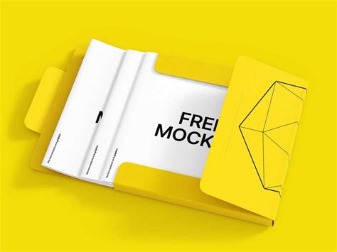 Folder and Brochure Free Mockups | Free-Mockup.com