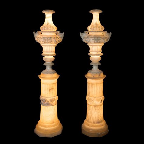 Alabaster Renaissance Revival Ornamental Vases | BADA