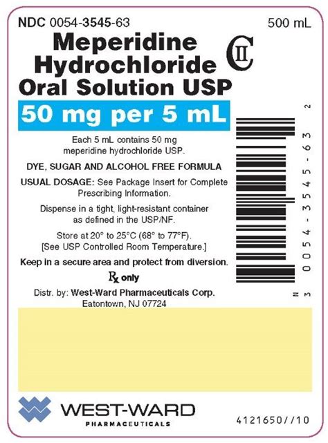 Meperidine Tablets - FDA prescribing information, side effects and uses