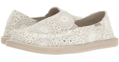 Lyst - Sanuk Donna Crochet (white/oatmeal) Women's Slip On Shoes in White