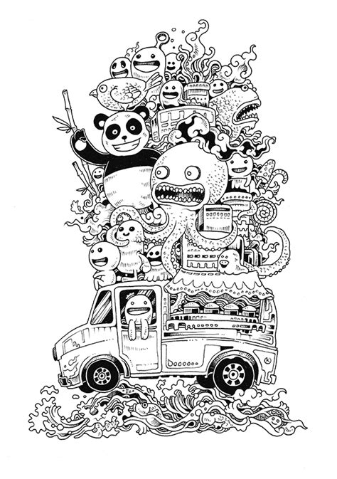 Doodle Invasion Coloring Book :: Behance