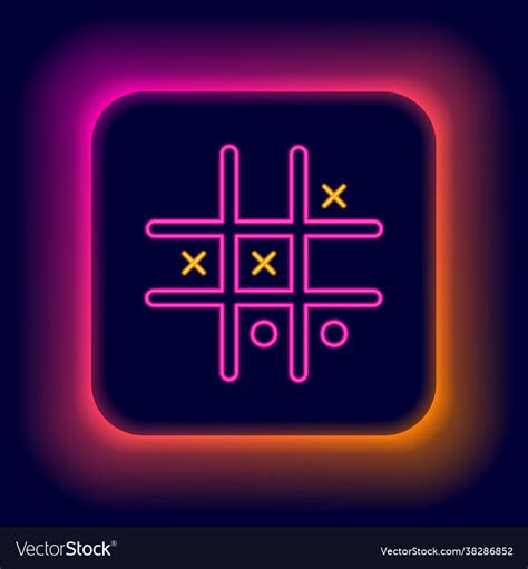 Glowing neon line tic tac toe game icon isolated Vector Image