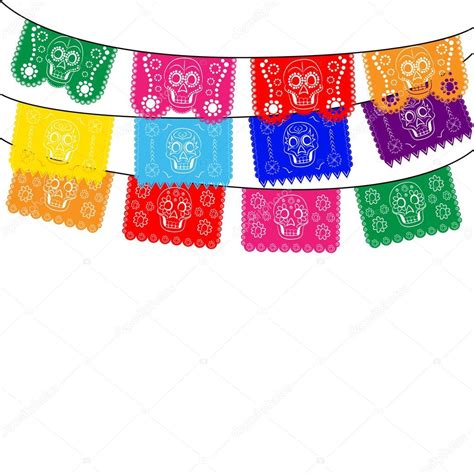 México. plantilla multicolor con banderas mexicanas tradicionales ...