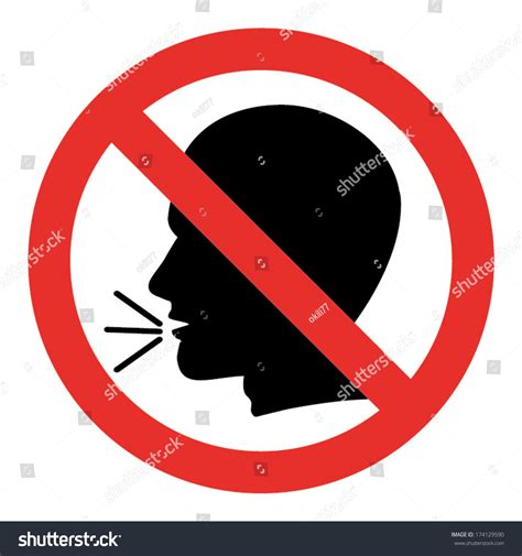 No Talking Sign Stock Vector (Royalty Free) 174129590 | Shutterstock