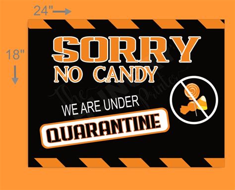 Printable Halloween Yard Sign Sorry No Candy Halloween Yard | Etsy