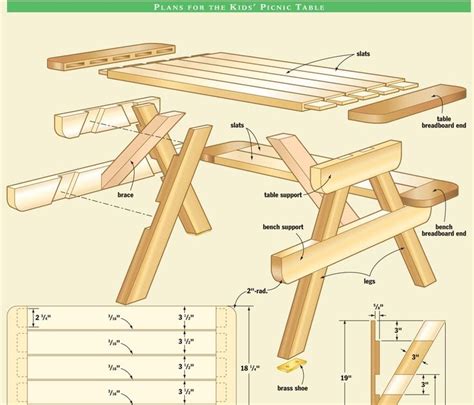 Instructions On How To Build A Picnic Table With Separate Benches ~ Woodworking Inside