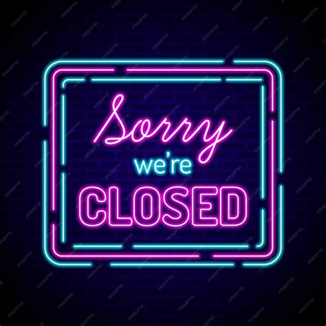 Free Vector | Glowing neon we are closed sign