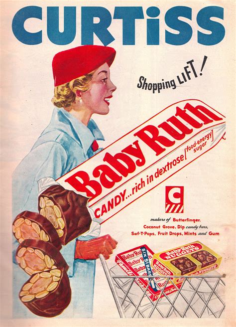 1950's vintage Baby Ruth advertisement | Vintage ads, Vintage candy ...