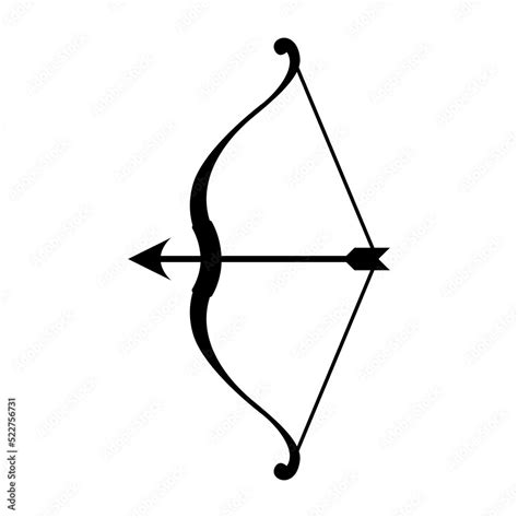 Archer bow and arrow simple silhouette icon vector. Stock Vector | Adobe Stock