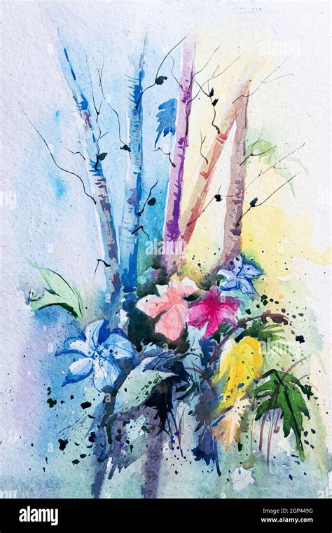 Watercolor Flower Painting High Resolution Stock Photography and Images ...