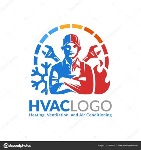 HVAC logo design, heating ventilation and air conditioning logo or icon ...