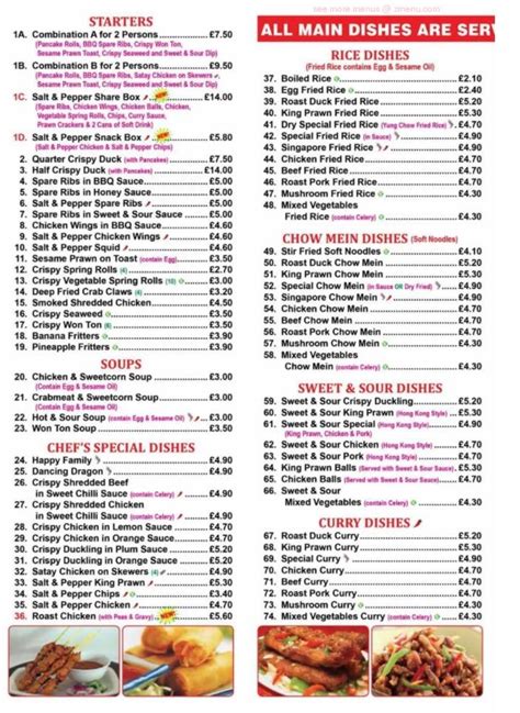 Menu at Golden Bowl Chinese Takeaway restaurant, Chesterfield, 55 Cordwell Ave