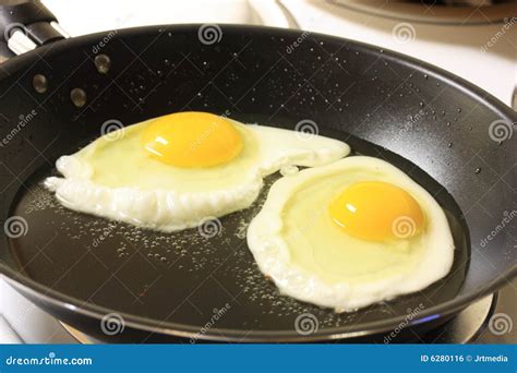 Two Eggs stock photo. Image of black, fast, skillet, eggs - 6280116