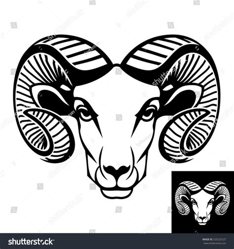 Ram Head Logo Icon Black White Stock Vector (Royalty Free) 225225127 | Shutterstock