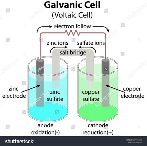 galvanic cell diagram - Royalty Free Stock Vector 1377721868 - Avopix.com