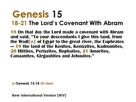 Genesis 15:18-21 The Lord’s Covenant With Abram