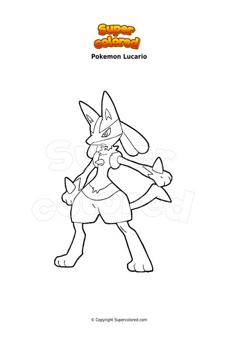 Ausmalbild Pokemon Lucario - Supercolored.com