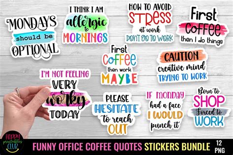 Funny Office Stickers Bundle I Sarcastic Graphic by Happy Printables ...