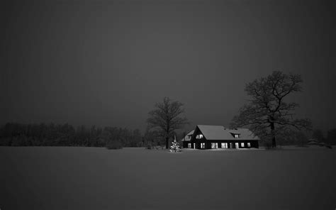 House Landscape Monochrome Wallpaper, HD Nature 4K Wallpapers, Images ...