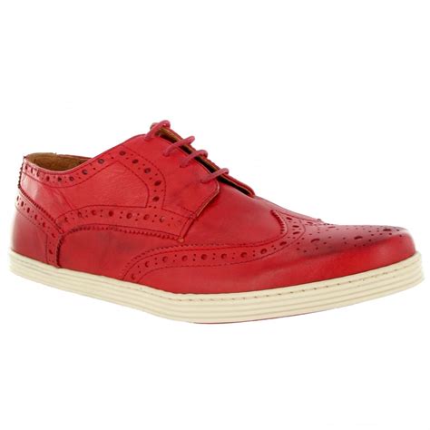 Marta Jonsson Mens Leather Casual Trainer J4619L Men's Red Shoes - Free Returns at Shoes.co.uk