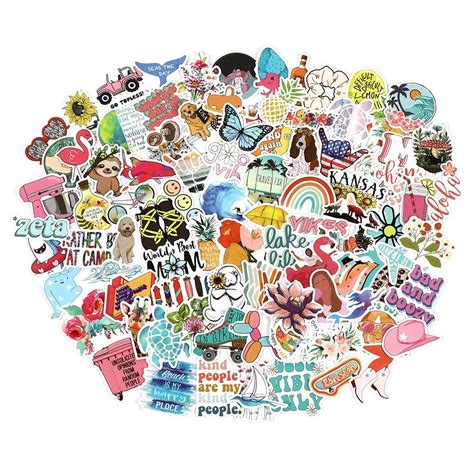 Buy 200pcs Trendy Aesthetic Stickers for Water Bottle Laptop Summer ...