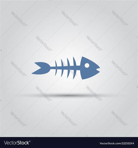 Fish bones isolated colored silhouette icon Vector Image