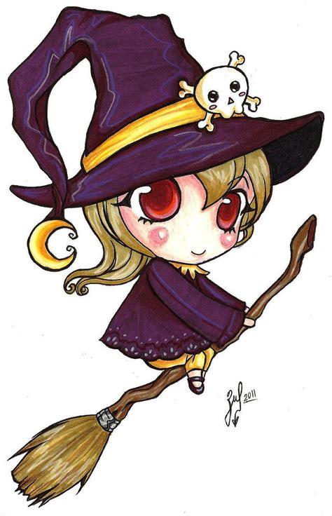 Cute Witch Drawing at GetDrawings | Free download