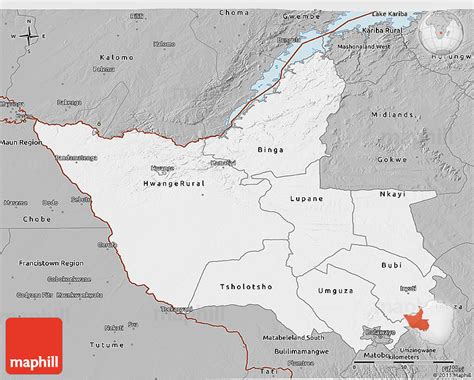 Gray 3D Map of Matabeleland North