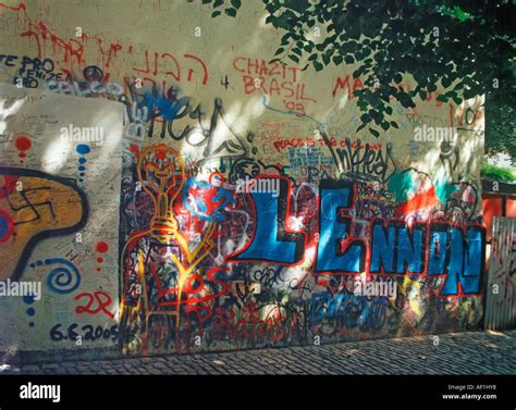 The graffiti covered John Lennon Wall in Prague Stock Photo - Alamy