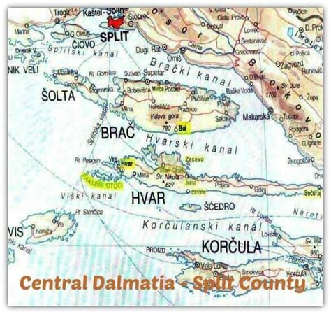 Map of the Dalmatia Coast - Croatia Wise