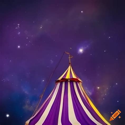 Floating circus tent in space with mystic music on Craiyon