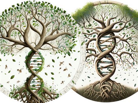 Tree of Life DNA Style Clipart Bundle, Watercolor PNG, DNA Helix Transparent Background, Family ...