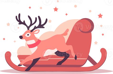 christmas Santa sleigh in flat style isolated on background 25664751 PNG