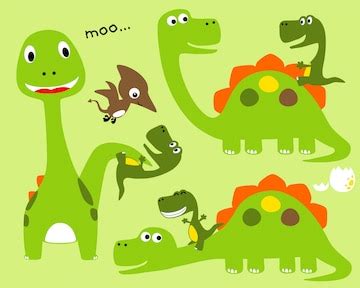 Premium Vector | Nice dinosaurs set cartoon