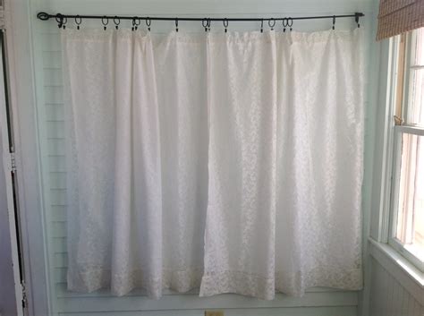 Vintage White Lace Curtains Vintage Curtain by YourAuntiesPanties