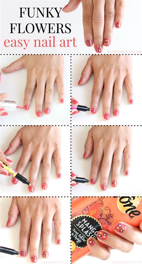 Easy Funky Floral Nail Art Tutorial | Slashed Beauty