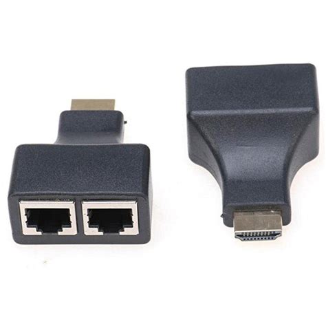 HDMI to Ethernet Adapter / Extender. HDMI Male to 2 Dual RJ45 Female ...