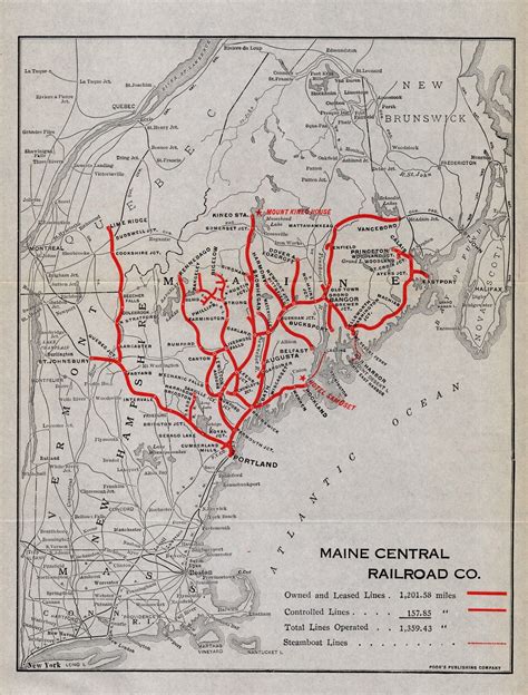 1920 Antique Maine Central Railroad System Map Maine Central - Etsy | Miniature map, Horse art ...