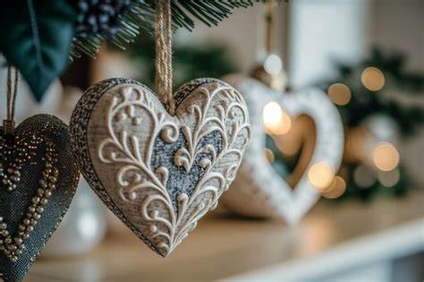 Premium AI Image | Heart shaped christmas tree decoration