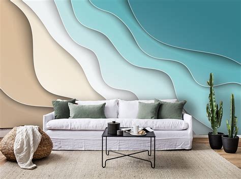 3D Abstract, Waves, Sand Wallpaper, Removable Self Adhesive Wallpaper, Wall Mural,Vintage art ...