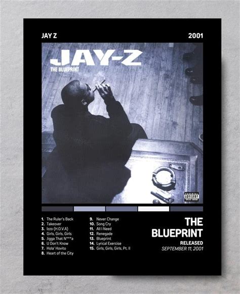 Jay-Z The Blueprint Legendary Rap Music Album Cover Wall Art Poster ...