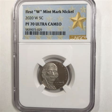 2020 West Point W Mint Mark Nickel graded Proof 70 *Ultra Cameo by NGC ...